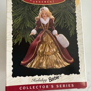 1996 Barbie Collector's Series Ornament - Gold and Burgundy